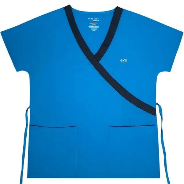 New York Laundry Medics Teal Blue Shortsleeve Scrub Top, S - Image 3