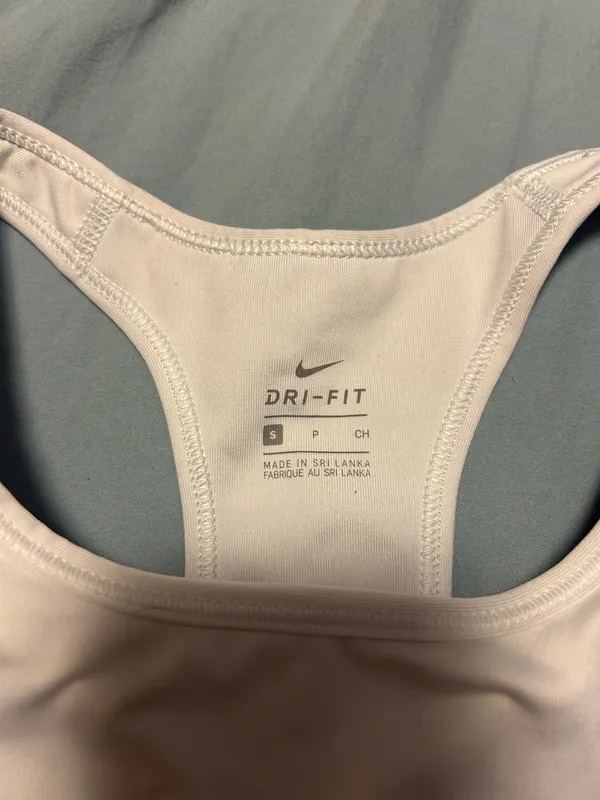 Nike White Sports Bra Dri-Fit - Image 2