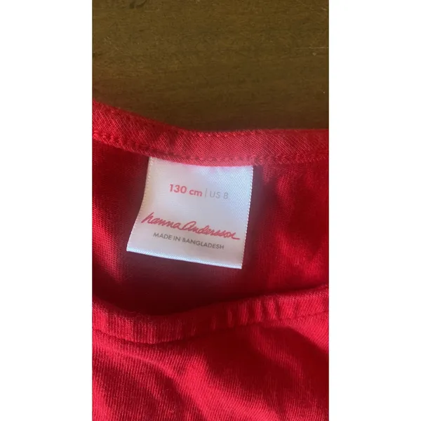 Hanna Andersson Peeking Deer Pocket Dress Womens Size 8 Red Woodland Cotton - Image 3