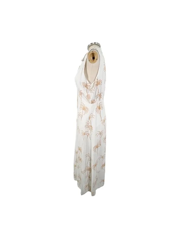 Petal & Pup Linen Blend Palm Midi Dress Size Medium - Image 4