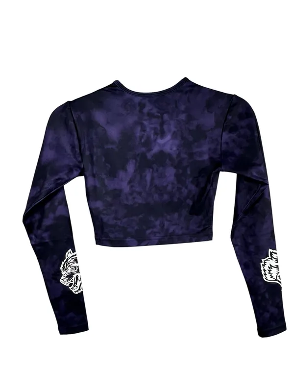 Darc Sport‎ Wolf Spirit Energy Crop Top Reaper Marble Purple Tie Dye XS Limited - Image 3