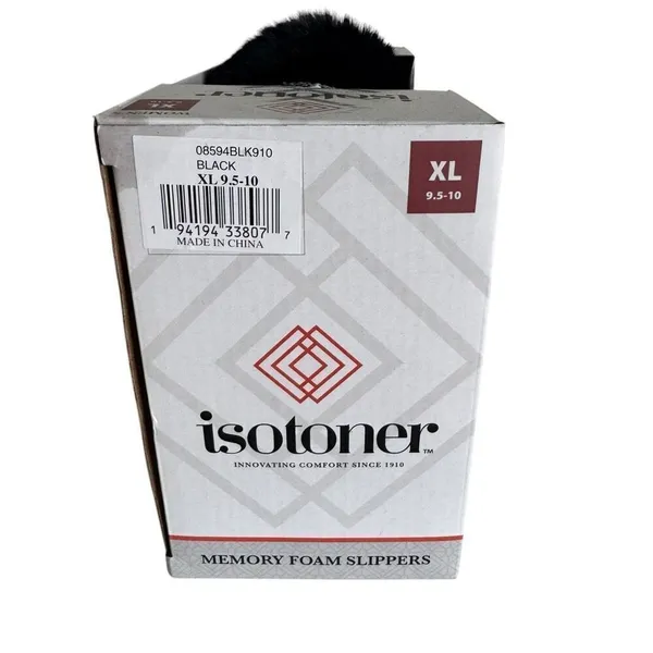 Isotoner Women’s Classic Comfort Memory Foam Slippers Size 9.5/10 Black - Image 3