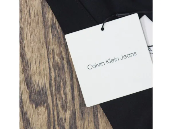 NWT Calvin Klein Womens Crepe Jersey Polo Shirt Knit 44C221G Black L - Image 8