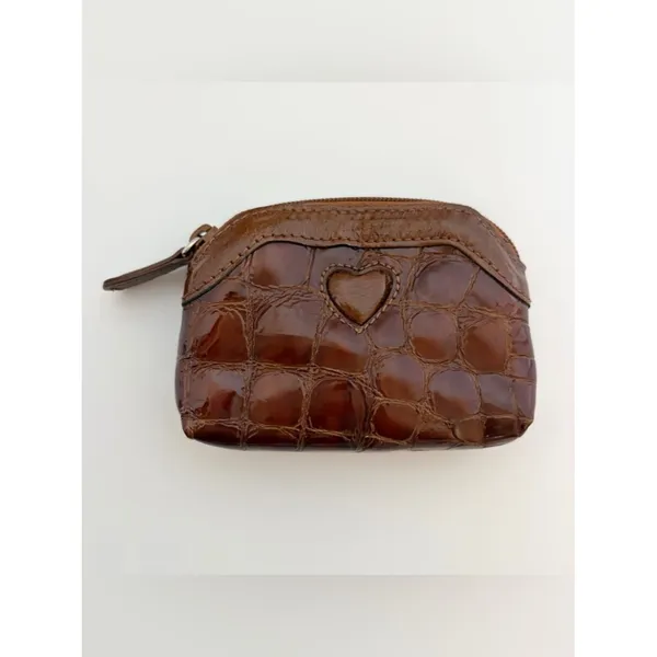 Brighton Leather Coin Pouch Set Heart Detail Croc Zip Small Wallets Mini Set - Image 9