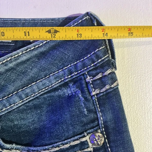 Miss Me Dark Blue Bermuda Jean Shorts size 26 - Image 3