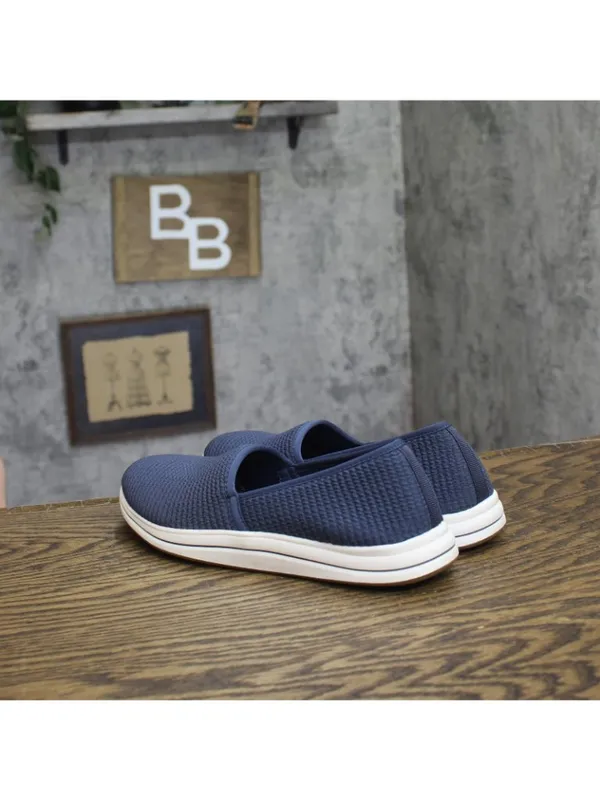 NWT Clarks Breeze Stretch Cloudsteppers Slip-On Loafer 26182066 Navy Blue 6W - Image 10