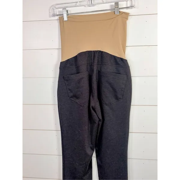 Motherhood Maternity Women's Heather Stretch Leggings Gray Tan Size Small - Image 4