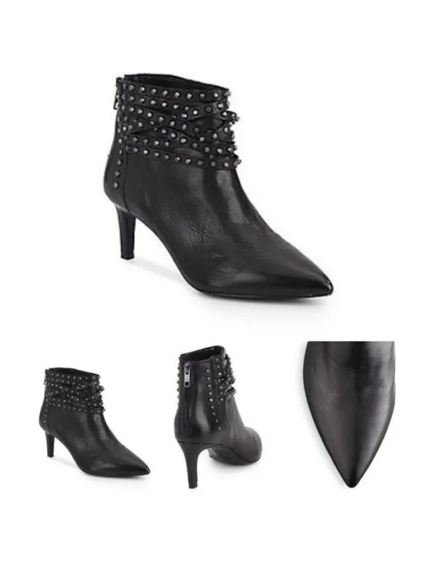 Ash Dangerous Studded Leather Ankle Booties Size 39 - Image 2