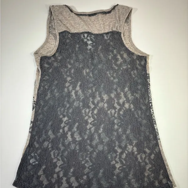 Miss Me Gray Floral Lace Tank Top - Image 9