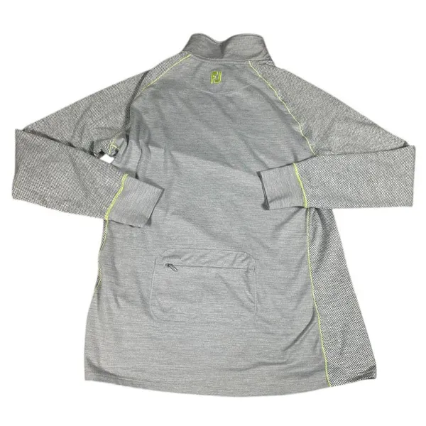 FootJoy FJ Gray Athletic Quarter Zip Pullover Golf Top‎ Neon Accent Performance - Image 4