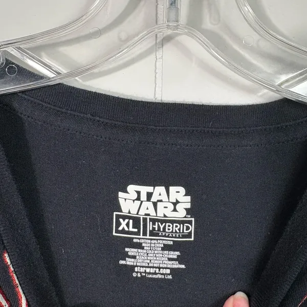 Star Wars Hybrid Apparel Black Darth Vader Sith Lord Lightening AOP Graphic Tee - Image 3