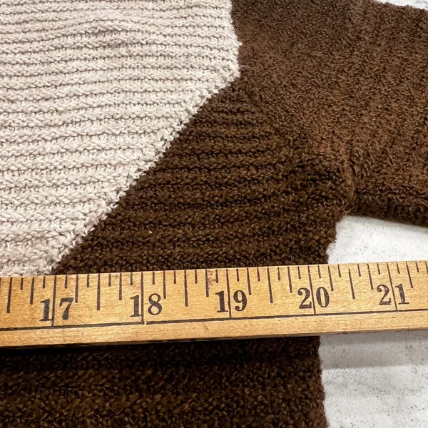 Bohme Womens Sweater‎ Size S Brown Beige V Neck Pullover Long Sleeve Knit - Image 6