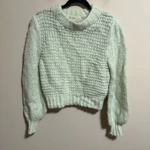Aritzia Wilfred Le Fou Shimmy Sweater Ginger Mint Alpaca Wool Blend- Size Small - Image 4