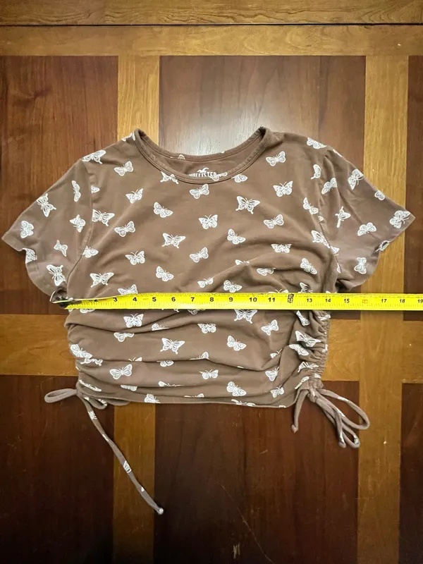 Hollister Butterfly Side Cinch Baby Tee Size Large - Image 6