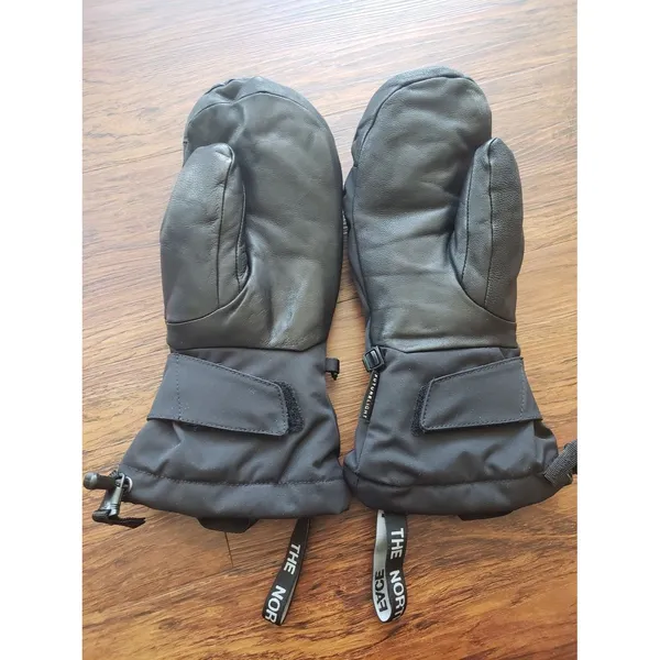 Northface Black SKi Snowboard Mittens Leather Palm And Tip Size S Unisex - Image 5