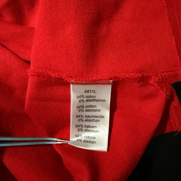 Women’s Red Lacoste 5 Button Slim Fit Polo Size 42 (US 10/L) - Image 6