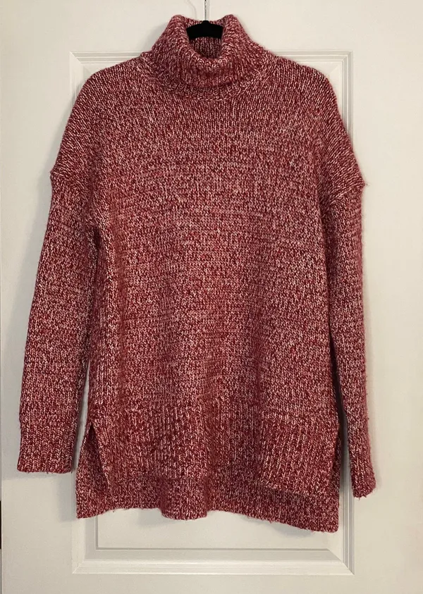 J. Crew Marbled Cherry Wool Blend Turtleneck Sweater - Image 3