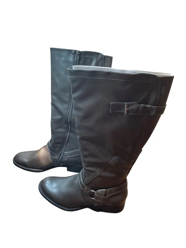 GH Bass Luciana wms brown faux leather below knee equestrian riding boots sz 8M - Image 4