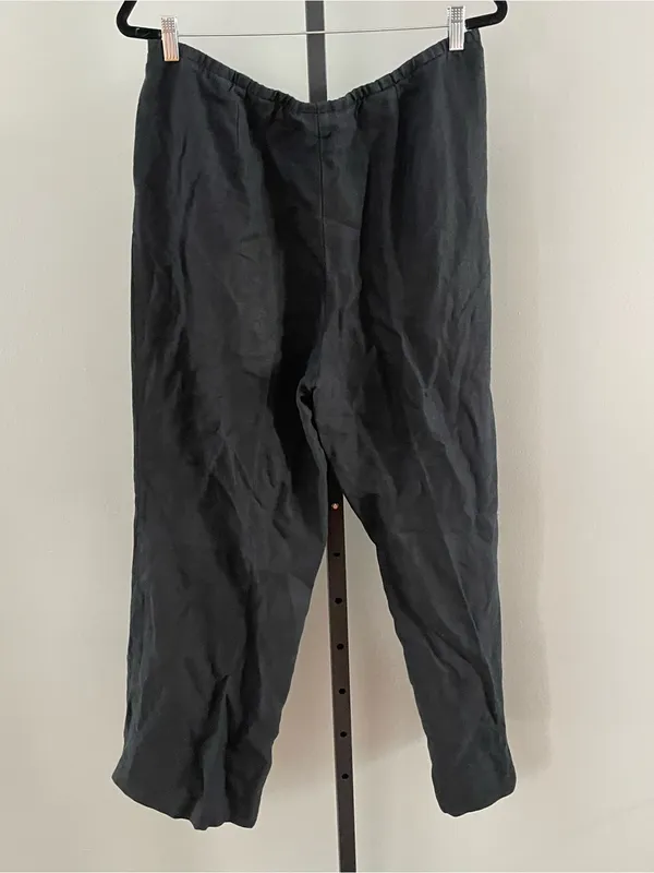 J Jill Love Linen 100% Linen Black Elastic Waistband Pants Size Medium - Image 2