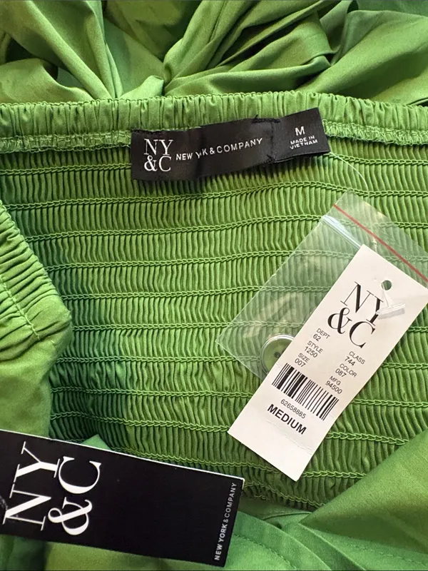NEW New York & Company Medium Green Halter Maxi Dress NWT - Image 3