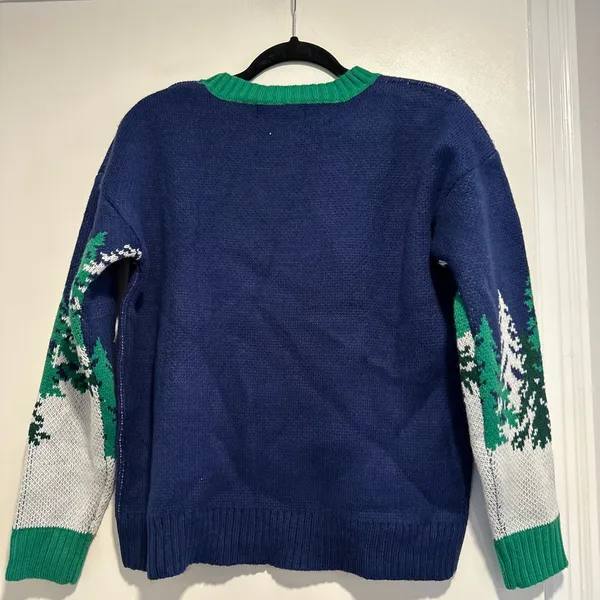 32 Degrees Heat Sz: XS Alpine Down Hill Ski Winter Trees Snow Holiday Pompom Sweater. - Image 2