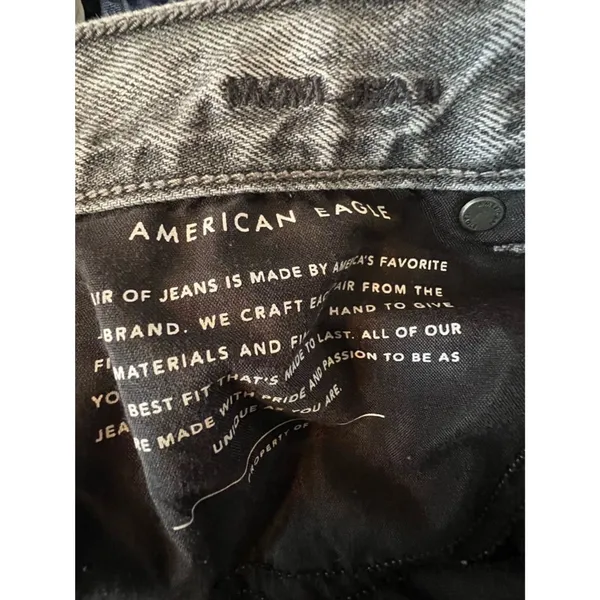 American Eagle Mom Jeans High Rise Distressed Gray Acid Wash Alternative Y2K 8 - Image 5
