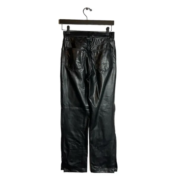 Abercrombie & Fitch vegan leather 90’s straight‎ ultra high rise 26 short - Image 5