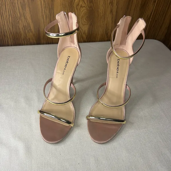 Bebe & Co Berdine Gold & Nude Heels - Image 8