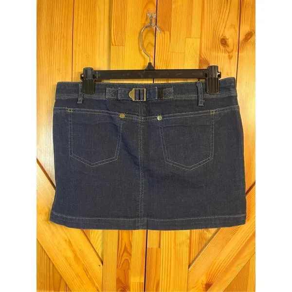 Princess Vera Wang Jean Mini Skirt Size 7 Dark Wash Stretchy Pockets (3648) - Image 2
