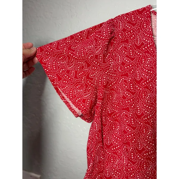 Universal Threads Women's Red Babydoll Mini Dress Linen Blend XL - Image 2