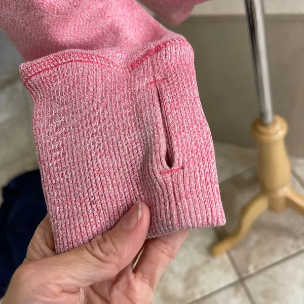 Patagonia pink Heathered Full Zip Hoodie Jacket Thumbholes Women size S Workout - Image 7