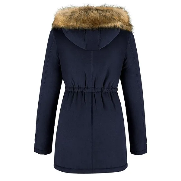 NEW FARVALUE Coat Hooded Puffer Thicken Parka Jacket XL Blue - Image 2
