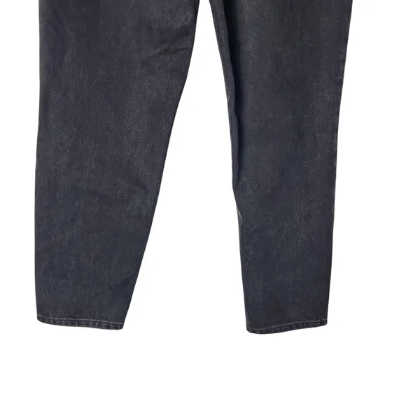 White Fox Black Denim Tapered Leg Button Fly High Rise Belted Ankle Jeans Medium - Image 7