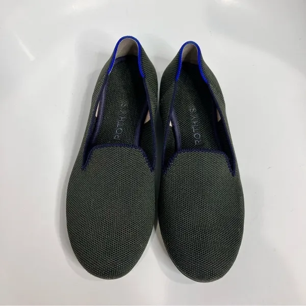 Rothy’s The Loafer round‎ toe olive green neon stripe on the back size 7.5 - Image 2