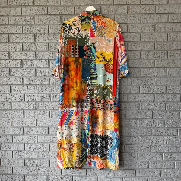 Free People Violet Duster Kimono Cardigan Size XS Colorful Printed Graphics - Image 6