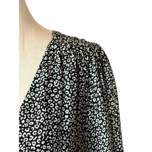 Maeve Anthropologie Black And White Leopard Print Carolyn Mini‎ Dress Size S - Image 7