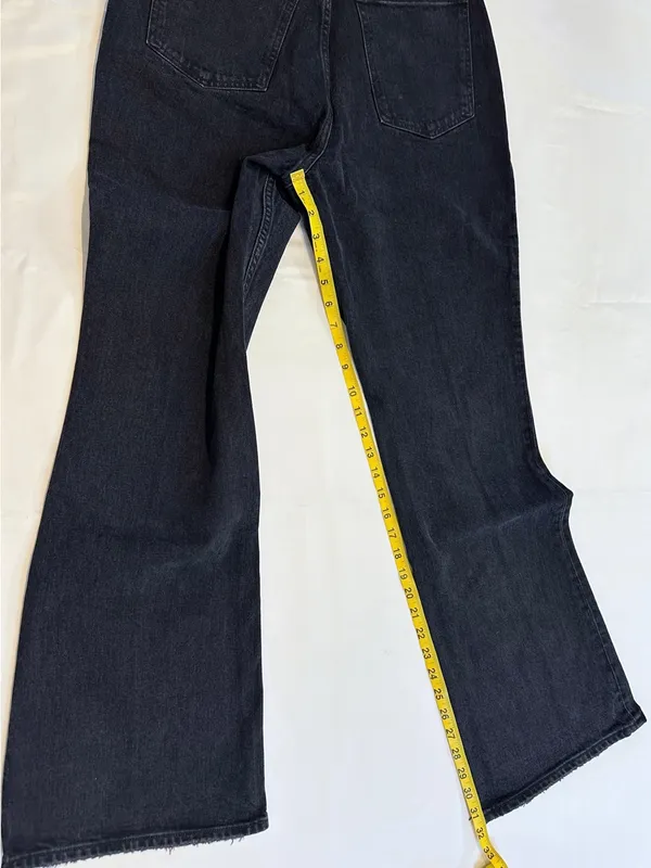 NWT Abercrombie & Fitch Curve Love HR Vintage Flare Jeans – Black Pintuck 30/10R - Image 15