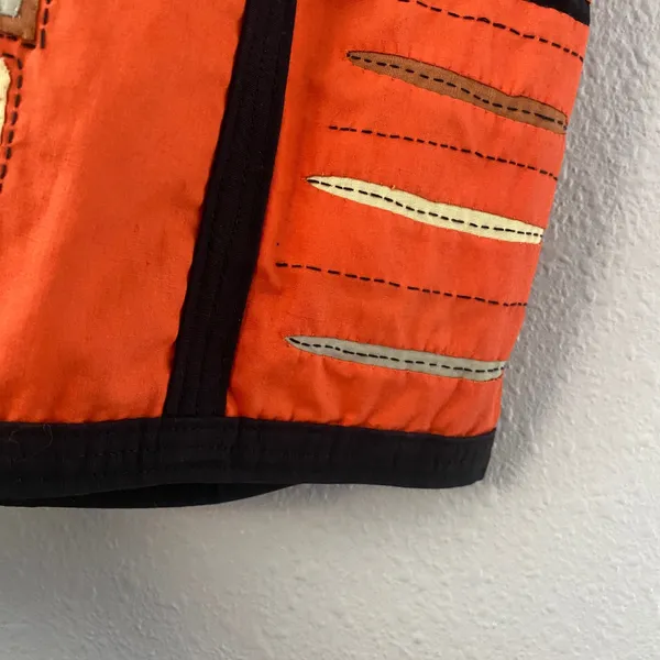Vintage Handmade Vest Small Embroidered Patchwork Arty Bohemian Boho Retro - Image 7