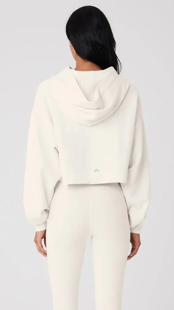 NWT Alo Bae Hoodie in ivory. Size XS - Image 2