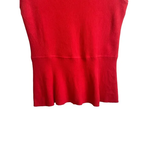 Talbots Women Ribbed Top‎ MP Coral Crew Neck Sleeveless Drop Waist Layering Cozy - Image 5