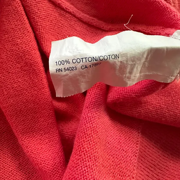 Women’s Gap Coral V-Neck Button Front Cardigan Sweater M 3/4 Sleeve Cotton - Image 8