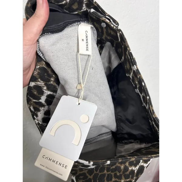 Commense Leopard Denim Split Maxi Skirt M NWT Size M - Image 5