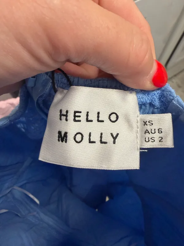 Hello Molly XS light blue eyelet dress - Image 5