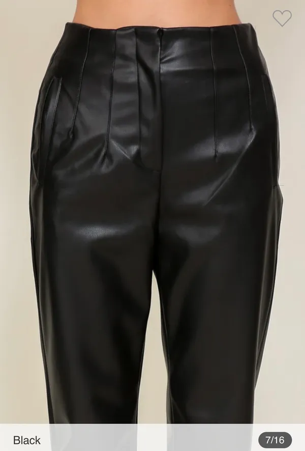 High Waist Faux Leather Pants - Image 5