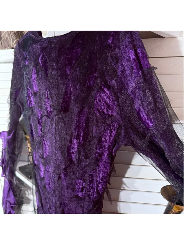 The evil court countess of darkness sexy witch sorceress velvet mesh costume L - Image 9