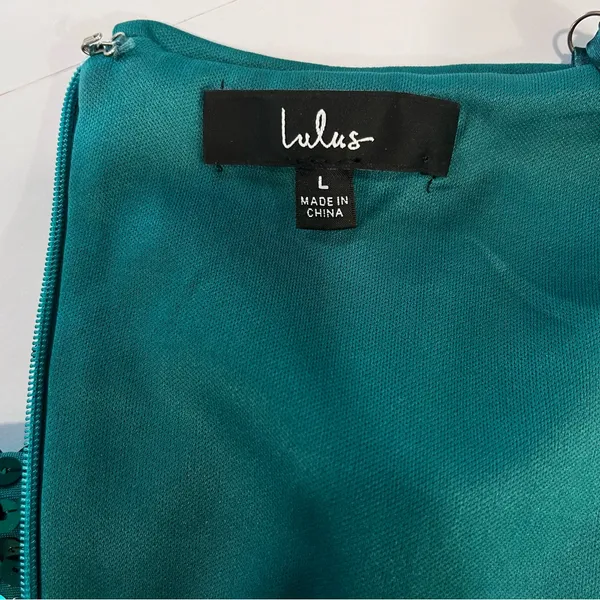 Lulus Striking Sweetheart Emerald Green Sequin Slit Sleeveless Midi Dress‎ LARGE - Image 10