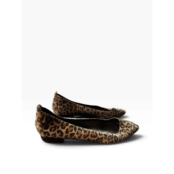 Manolo Blahnik Pointed Toe BB Flats 39.5 Brown Leopard Print Suede Luxury Y2K - Image 5