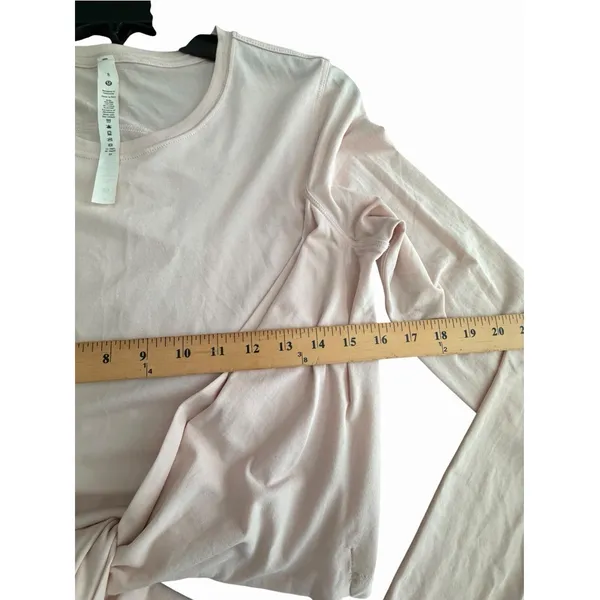 Lululemon Sz 8 Gather and Grow Long Sleeve Crop Top Cotton Stretch Pink #JJJ1-4 - Image 5