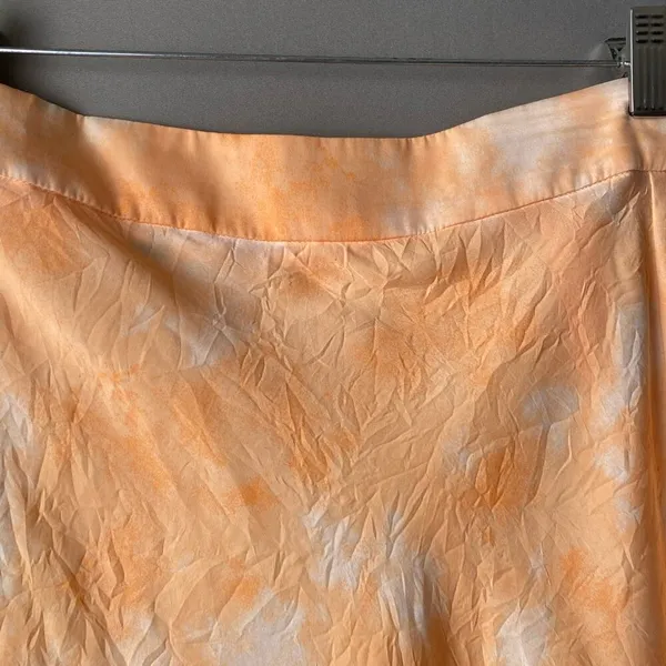 Free People sz 10 orange white mini flareBoho hippie skirt‎ - Image 3