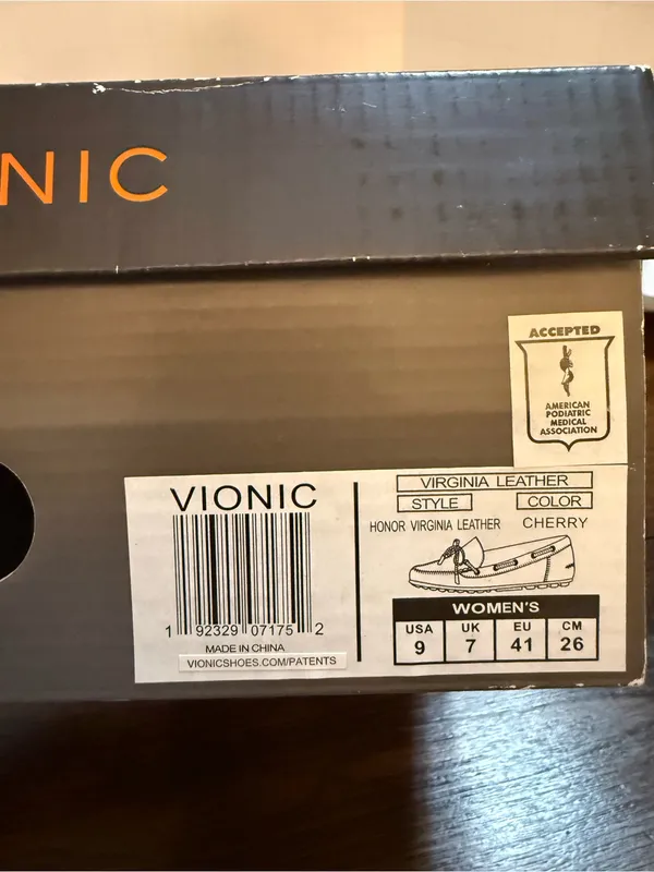 NIB - Vionic Honor Virginia Loafer Moccasin Cherry Red Leather Size 9 Bow - NEW - Image 7